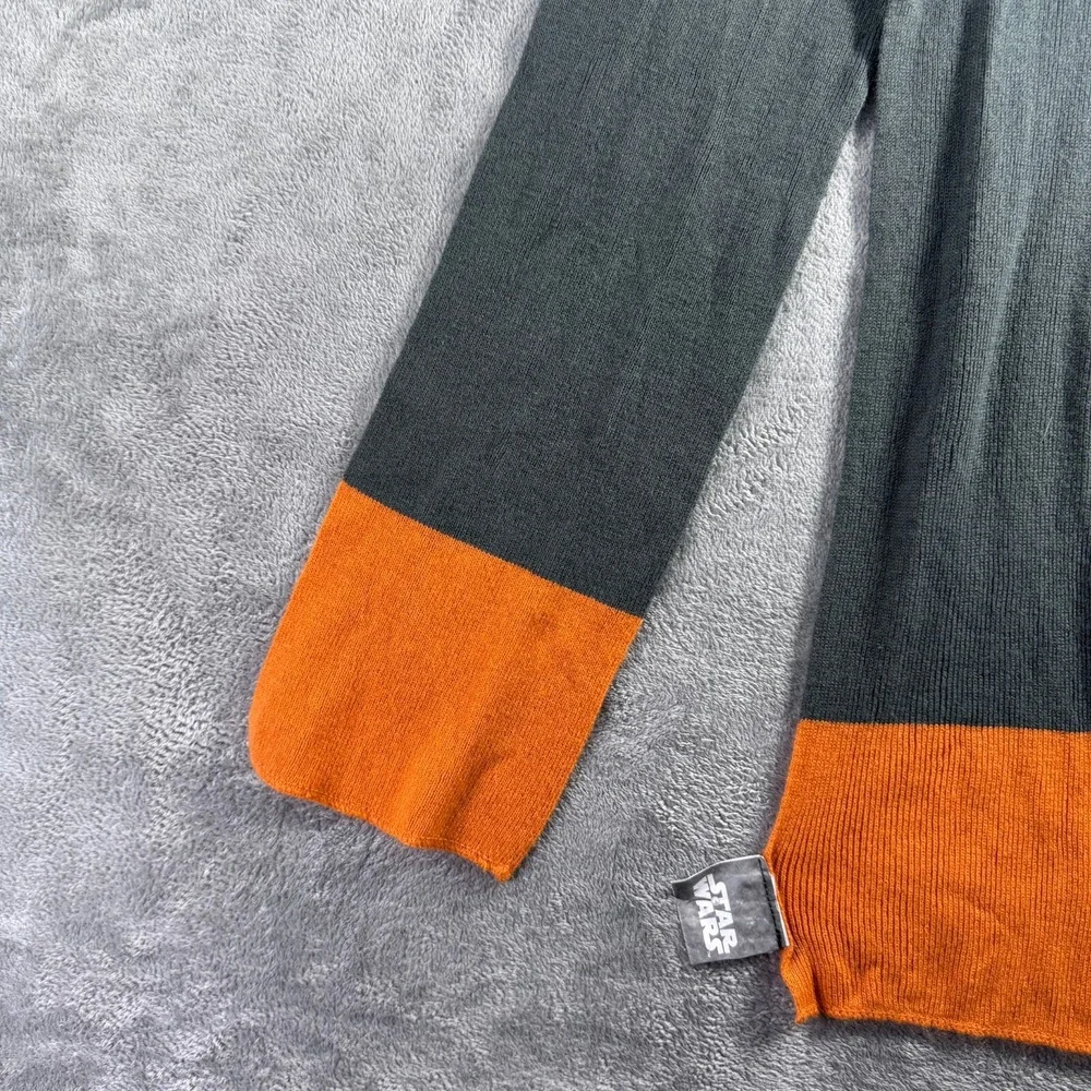 Star Wars Lucasfilm Scarf Kids OSFM Orange Gray Lightweight Winter Knit 58 inch